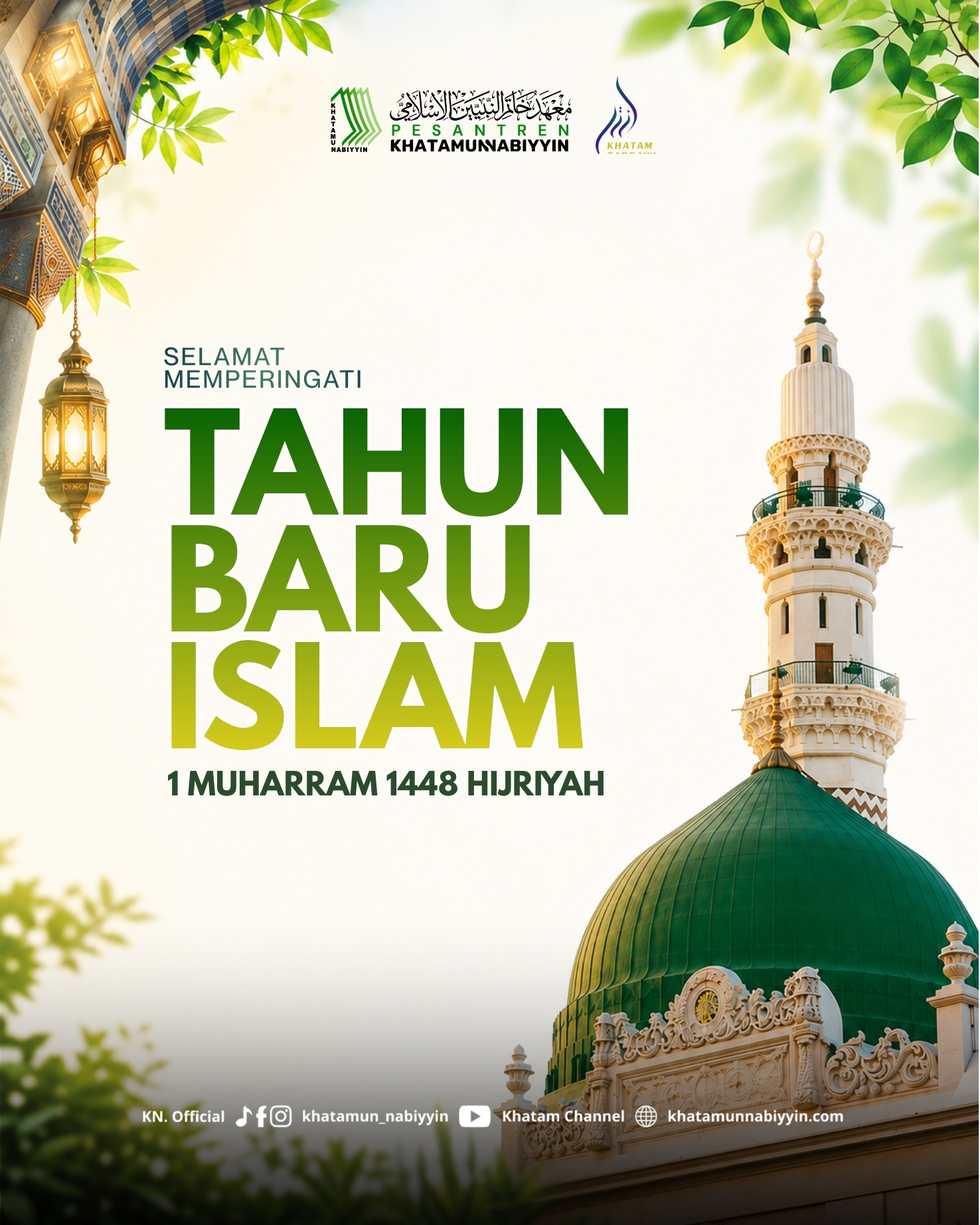 Ilustrasi perayaan Tahun Baru Islam 1 Muharram 1448 Hijriah dengan latar belakang kaligrafi arab yang estetik. Ilustrasi perayaan Tahun Baru Islam 1 Muharram 1448 Hijriah dengan latar belakang kaligrafi arab yang estetik.